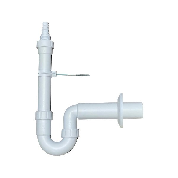 comfort-PP-Waschmaschinen-Siphon DN 50 weiss m. Geräteanschluss 1"