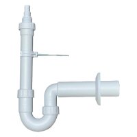 comfort-PP-Waschmaschinen-Siphon DN 50 weiss m. Geräteanschluss 1"