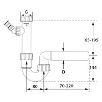 comfort-PP-Spülensiphon 1 1/2" mit einem Geräteanschluss DN 50