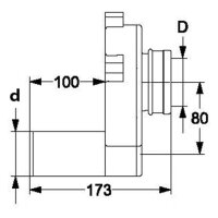 comfort-PE-Urinalabsaugesiphon waagerecht DN 50