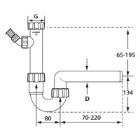 comfort-PP-Spülensiphon 1 1/2" mit einem Geräteanschluss DN 40