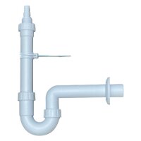 comfort-PP-Waschmaschinen-Siphon DN 40 weiss m. Geräteanschluss 1"