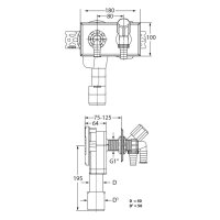 comfort-Unterputz-Geräte-Siphon DN40/50 mit...